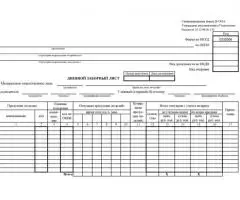 Форма ОП-6. Дневной заборный лист