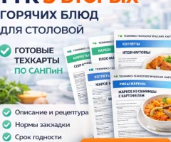 ТТК 5 вторых горячих блюд для столовой — готовые техкарты