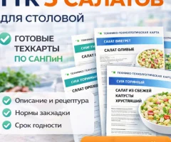 ТТК 5 салатов для столовой и общепита (готовый комплект документов)
