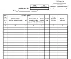Форма ОП-2. План - меню